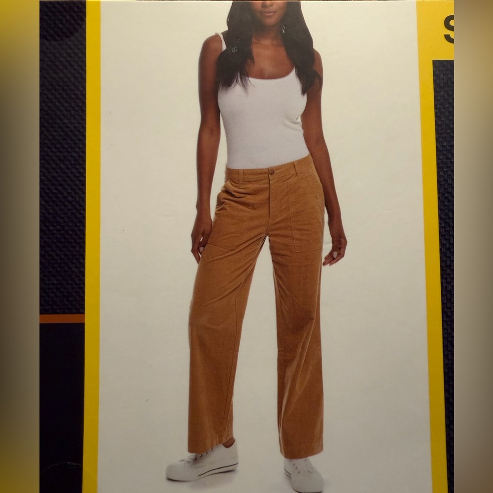 Weatherproof Vintage Women’s Wide Leg Stretch Corduroy Pants in Tan Size 6 NWT